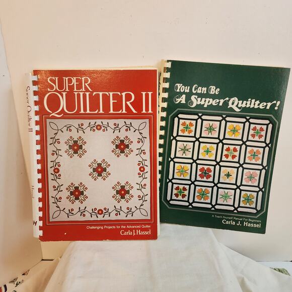 Lot of 2 Carla J Hassel Quilting Books Super Quilter I & II Vtg 1980s Patterns - Picture 1 of 16